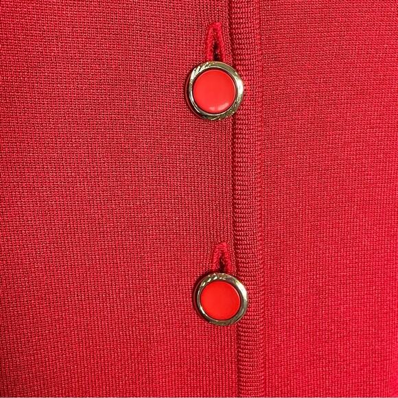 EXCLUSIVELY MISOOK red button up knit blazer cardigan sweater size xs petite - Picture 5 of 6